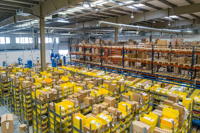 Distribution center with sorting systems